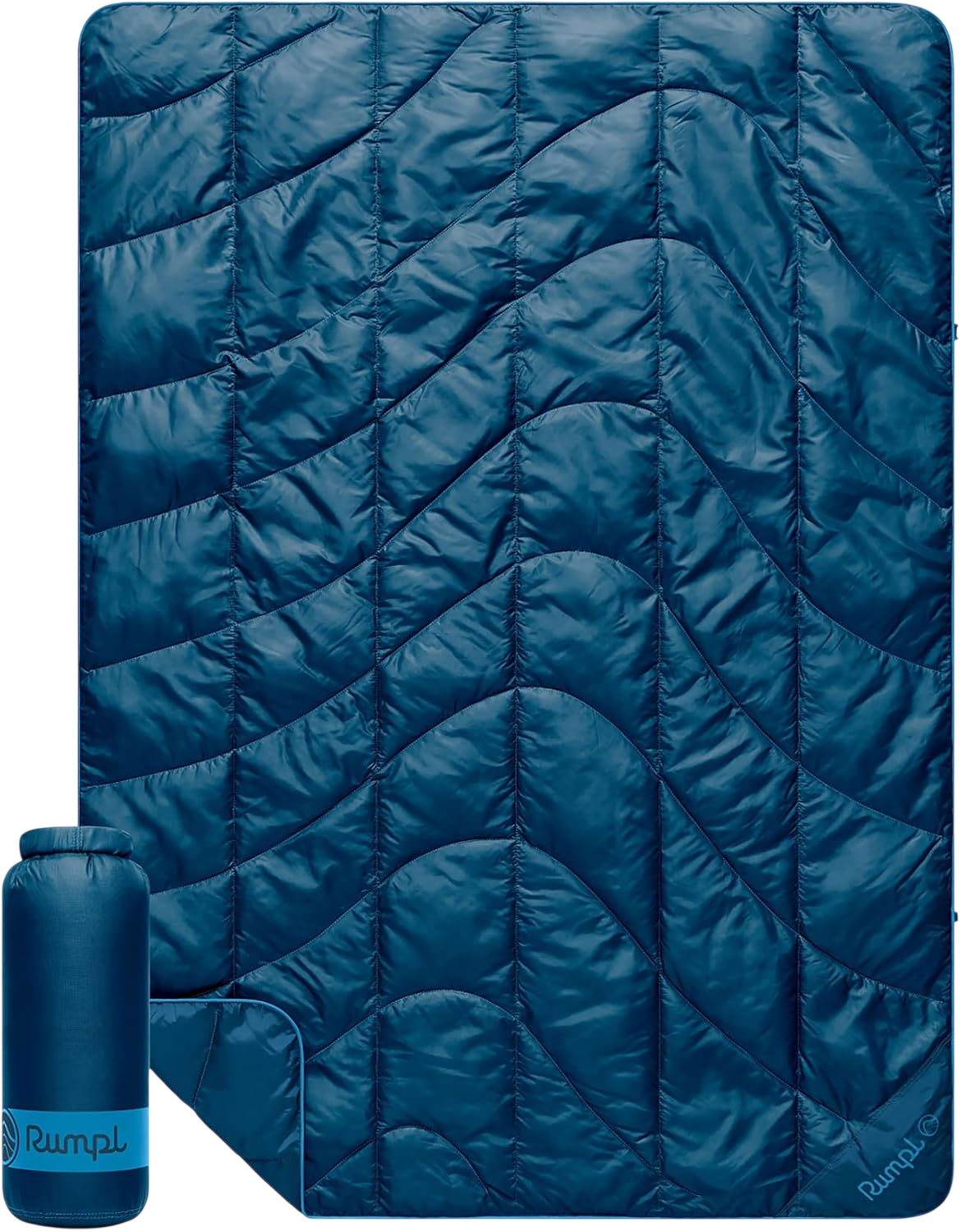 Travel Puffy Ultra-Packable Blanket, Deepwater by rumpl blanket 